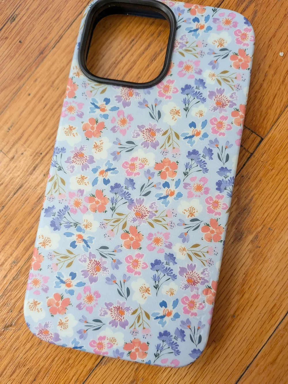 Floral Pattern Protective IPhone 13 Pro Max Case - Blue & Peach